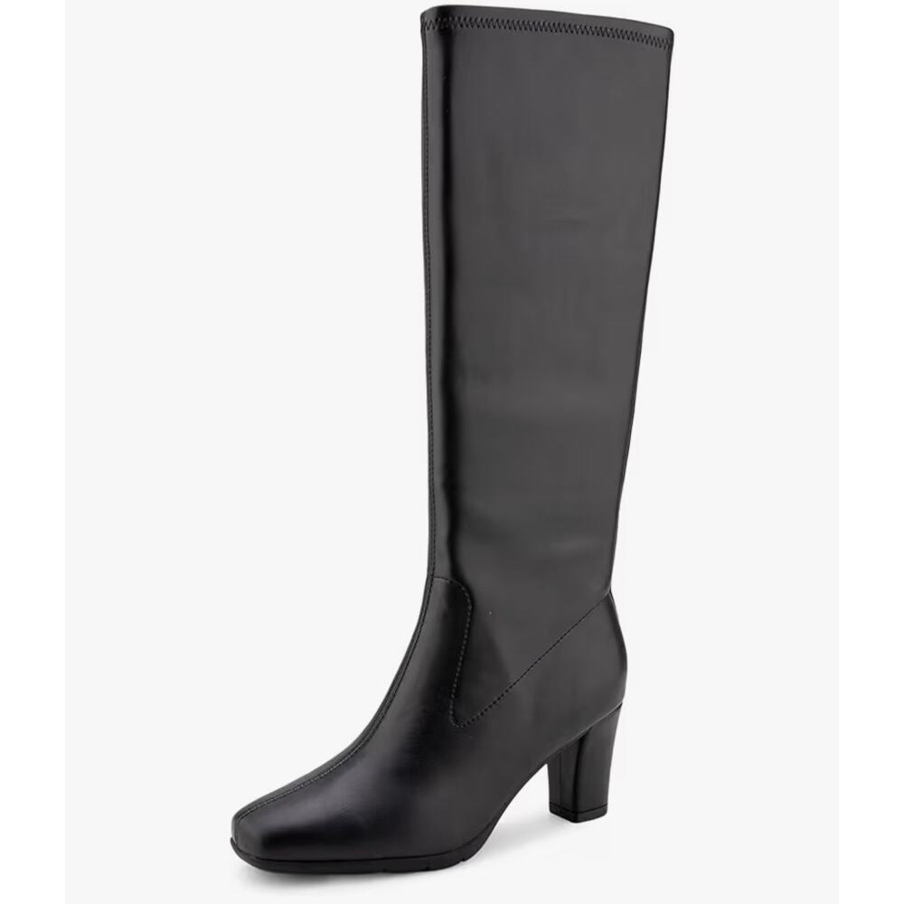 NIB Aerosoles Chai Knee High Boots Black Stretch Size 10 Women Square NEW IN BOX - Picture 16 of 16